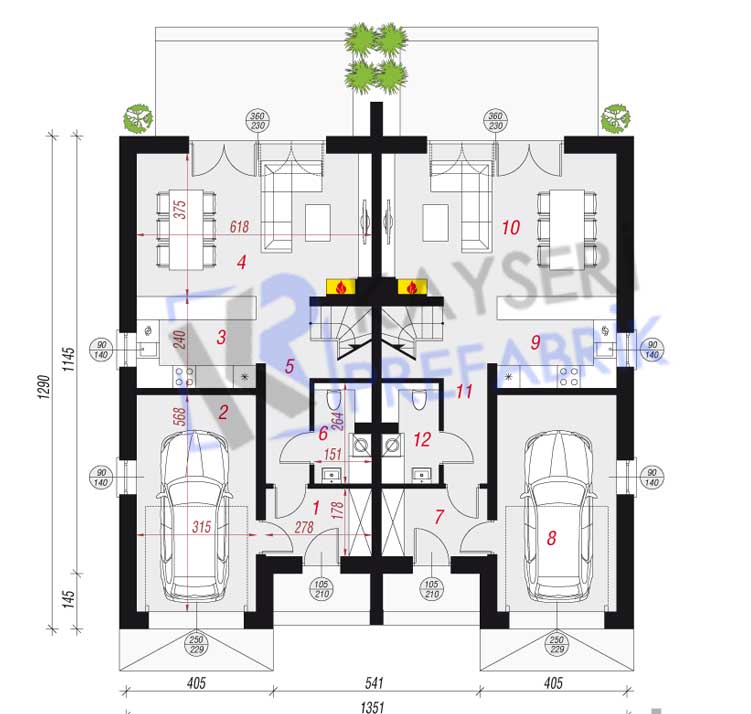 250 mt2 Butik Dubleks Prefabrik Villa - Görsel 3