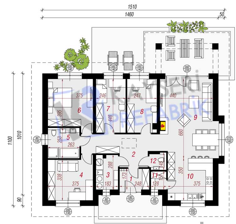 130 mt2 Butik Prefabrik Villa - Görsel 2