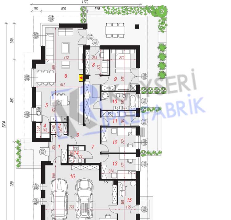 186 mt2 Butik Prefabrik Villa - Görsel 2